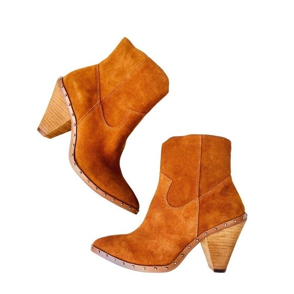 CHINESE LAUNDRY RAMBLE WESTERN LEATHER BOOTIES RUSTY BROWN NWOT WOMEN'S SIZE 7.5 - Picture 1 of 14